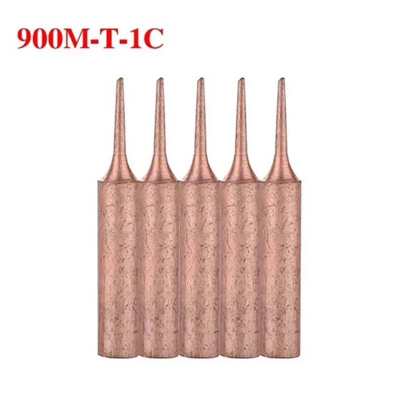 5pcs Pure Copper 900M-T Soldering Iron Tip Electric Tin Tip For Soldering Iron Soldering Supplies