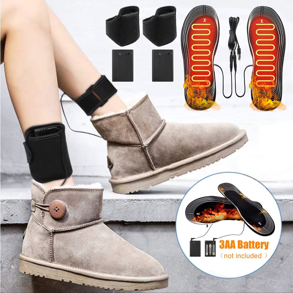 USB Electric Heating Insoles for Feet Warmer Sock Pads Winter Thermal Insoles for Shoes Men Women Heated Insole With Battery Box