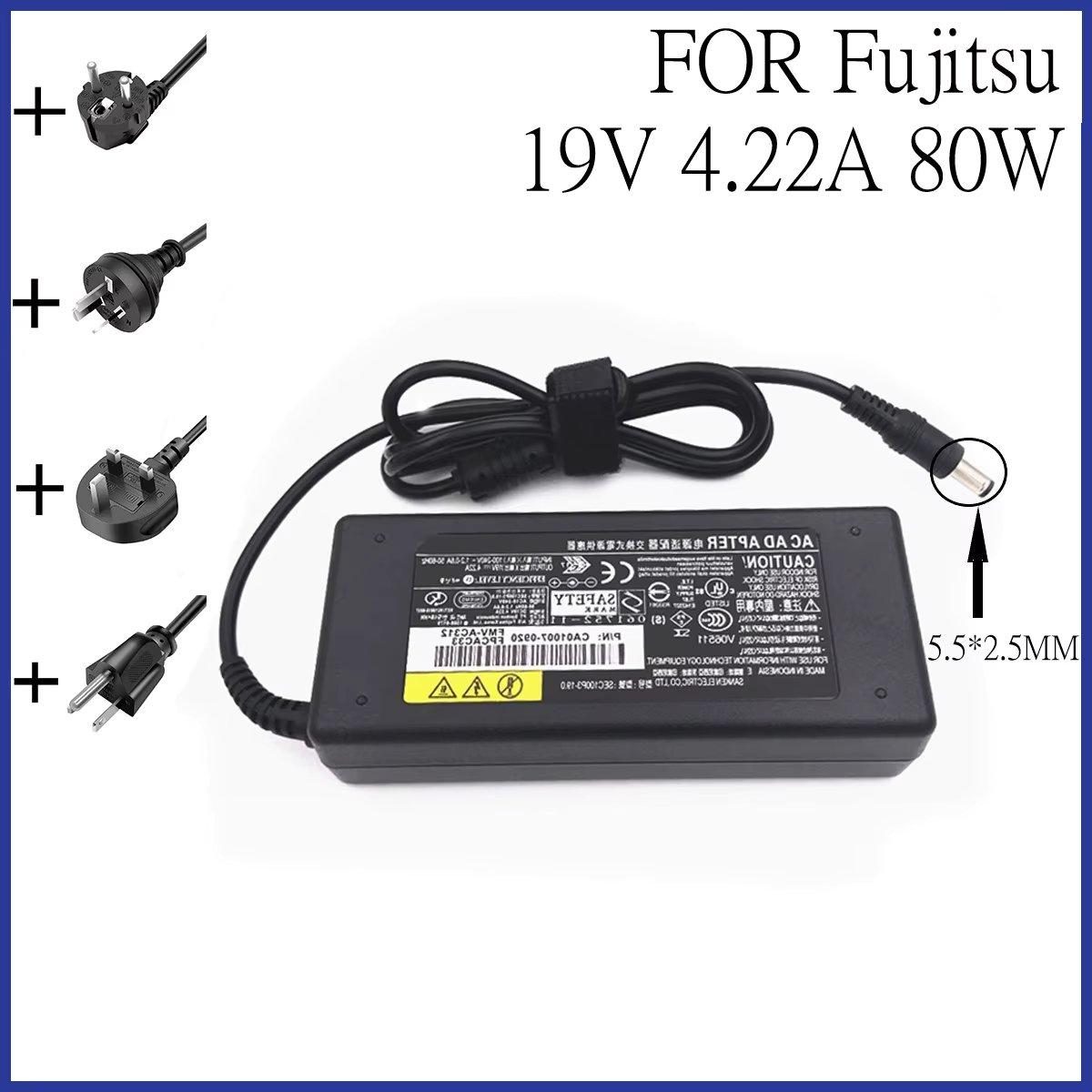 19V 4.22A 80W Laptop Charger Power For Fujitsu Lifebook Adapter ADP-80N AH531 AH550 B6220  AH532 AH530 AH522