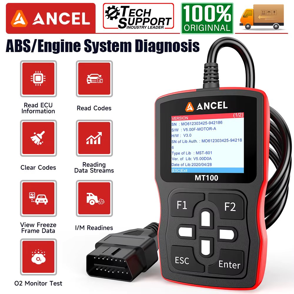 ANCEL MT100 Motorcycle Scanner OBD2 Scanner Motorcycles Tools for Engine ABS Motor Diagnostic Tools For YAMAHA /HONDA/SUZUKI