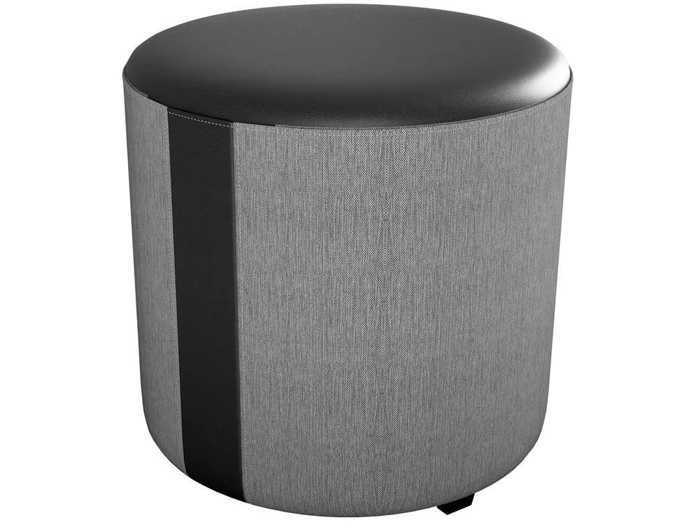 Single Circular Puff Black and Grey Copenhage Matrix