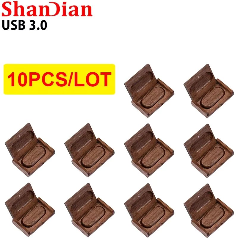10PCS/Lot Wood USB 3.0 Flash Drive128GB Wedding Gifts Pen Drives 64GB Photography Memory Stick 32G Free LOGO High Speed USB 3.0