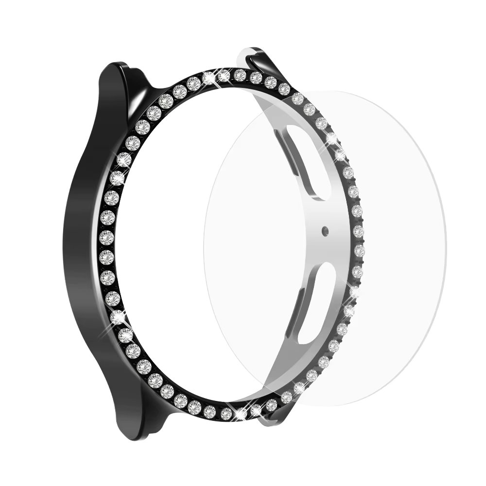 Bling Diamond Case for Galaxy Watch 5 Screen Protector 40mm 44mmTempered Glass Protective Hard PC Cover Bumper Watch 5Pro 45mm