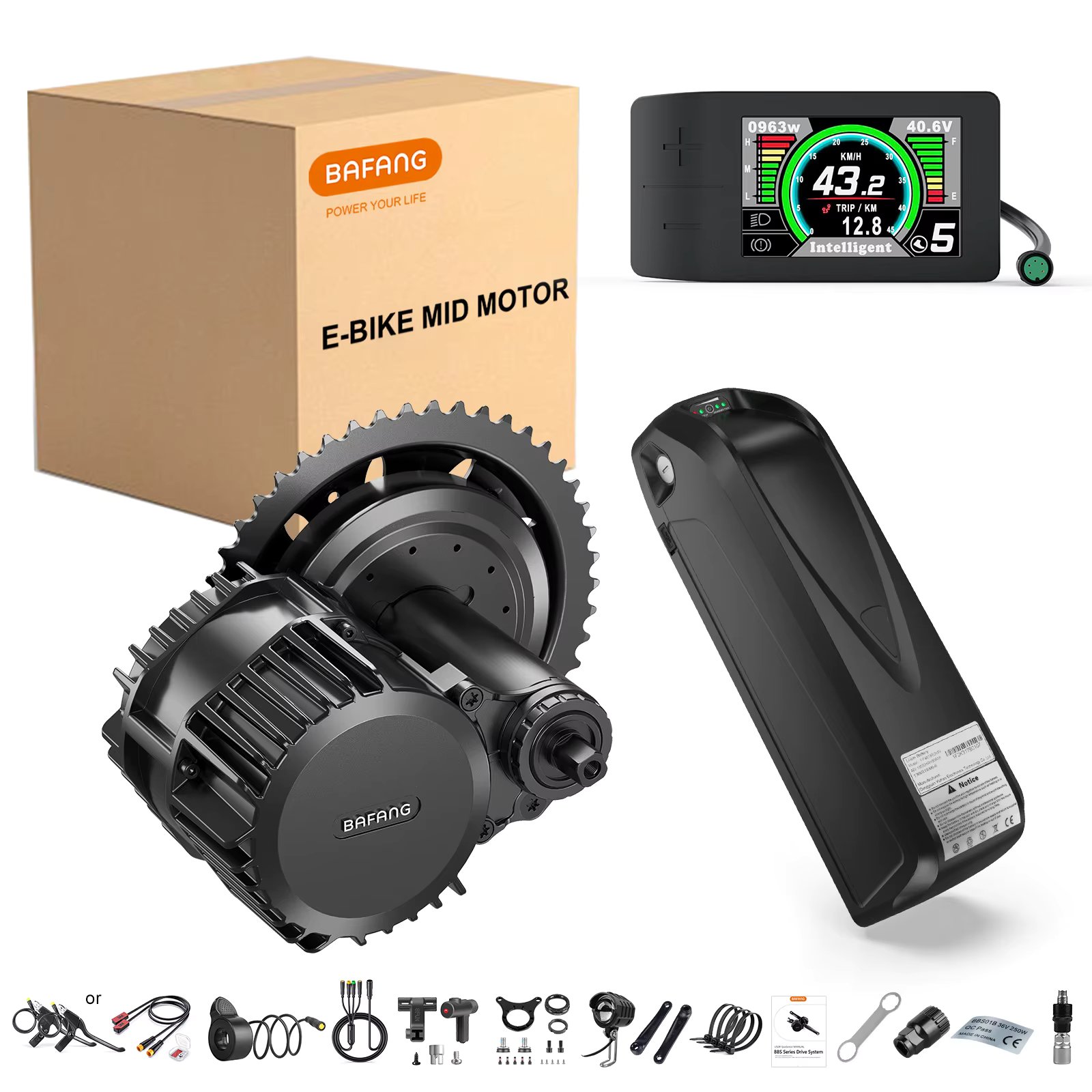 Bafang BBSHD 1000W Motor Kit with Battery 20Ah Mid Drive 52V 48V Electric Bicycle Engine Kits For Ebike Conversion Complete Set