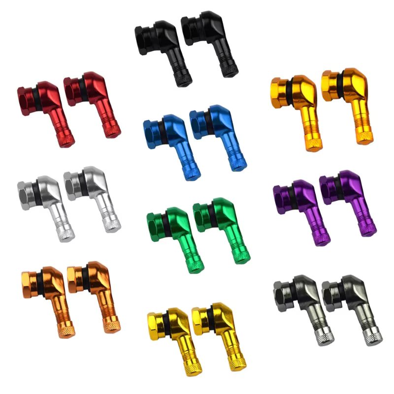 1/2PCS Aluminum Alloy Valve Motorcycle Rim 90 Degree Angle Motorcycle Wheel Tire Tubeless Valve Stems For Rim Wheel Parts