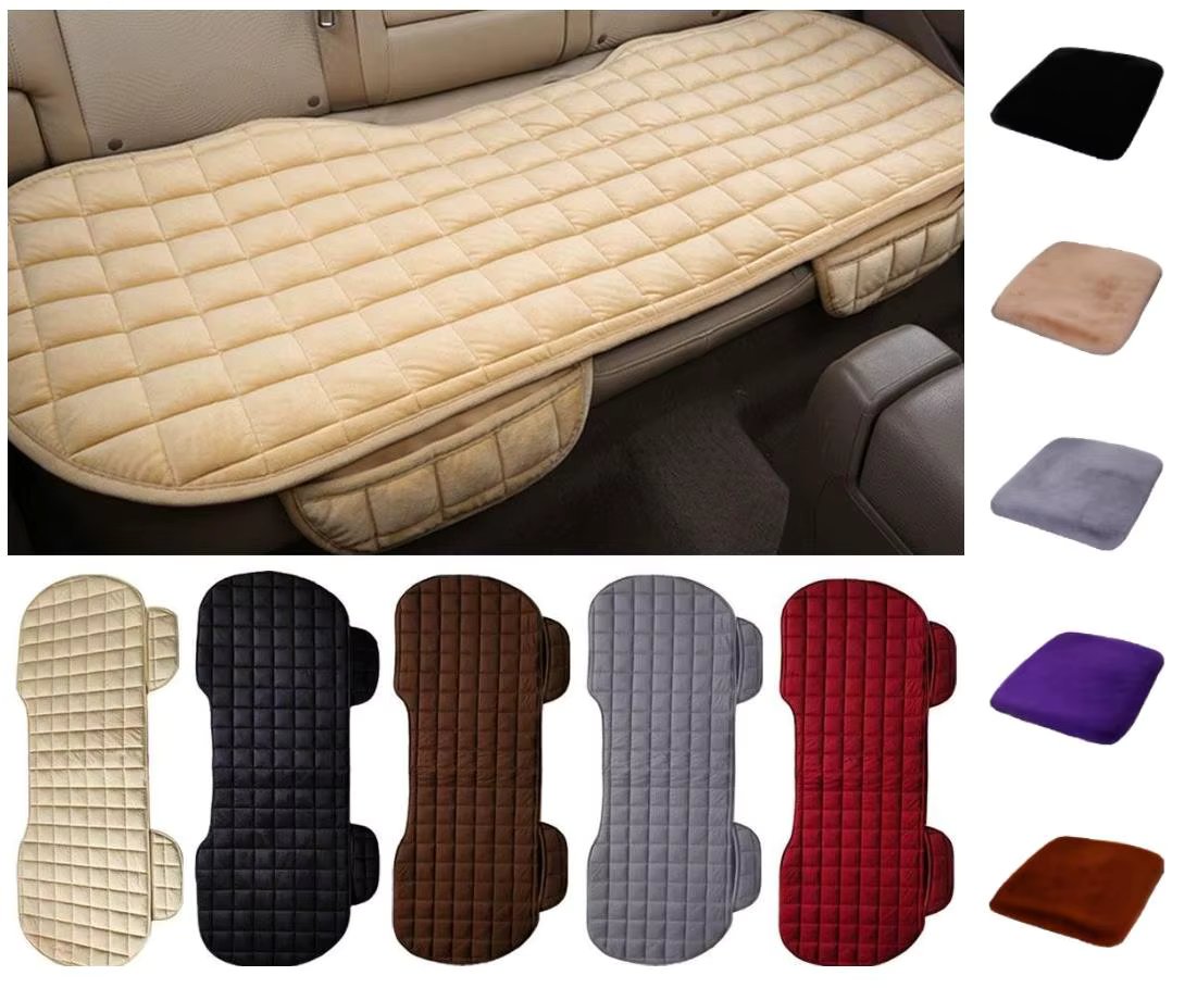 Car Seat Cover Car Accessory Front Rear Flocking Cloth Winter Warm Cushion Breathable Protector Mat Pad Universal Auto Interior