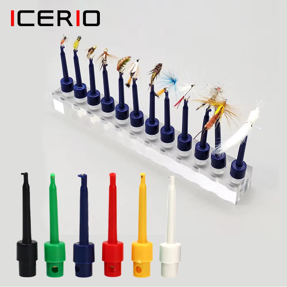 ICERIO Crystal  Acrylic Stand Holder Shelf For Fishing Flies Display  Lure Showing Stand Pliers Clip Fishing Tool Accessories