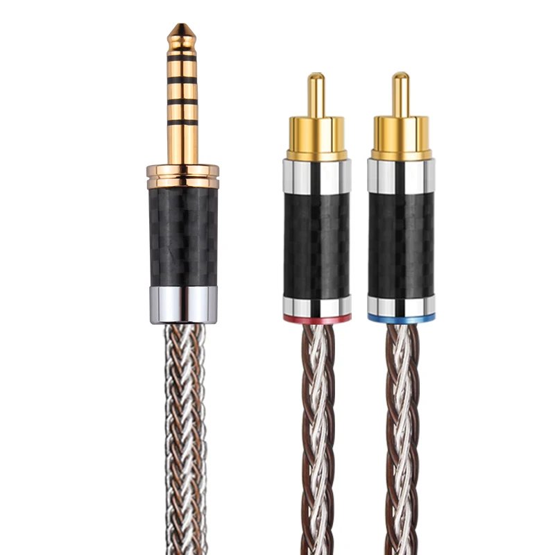 HIFI Stereo 4.4mm AUX to 2RCA Balance Audio Cable High-end One-To-Two Y Splitter For Amplifier Audio Home Theater Balance Cable