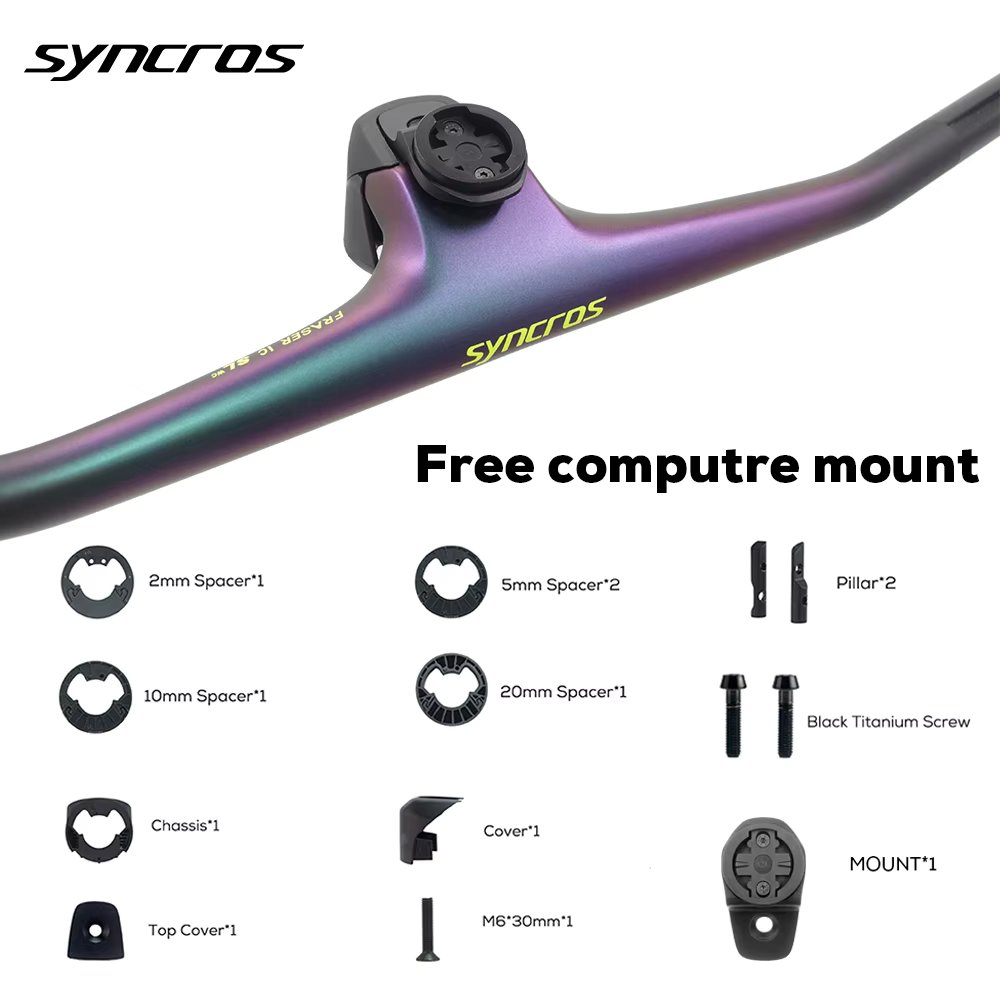 SYNCROS FRASER IC SL WC Chameleon For Sparks Frame -20° Full Carbon Fibre Integrated Cockpit MTB Handlebar Titanium screws