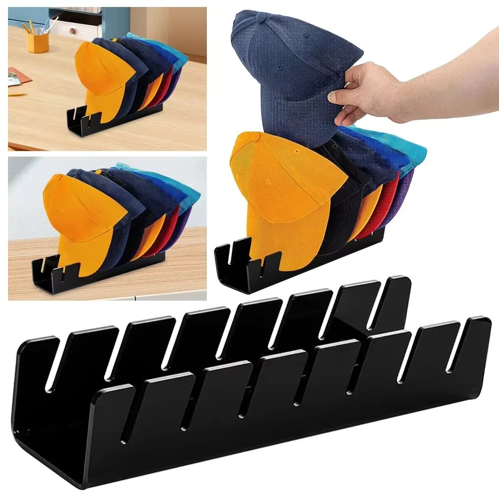 Baseball cap display rack, durable transparent acrylic hat cracker, home wardrobe storage tidy shop manager