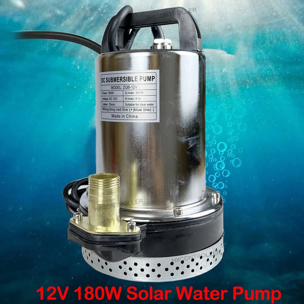 12V 24V 180W 220W Submersible Clean Dirty Water Pump Swimming Pool Deep Well Pump Agricultural Irrigation ​Lift: 4-10m 8m/h Head