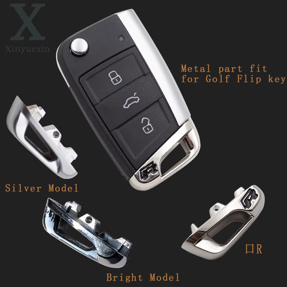 Xinyuexin Auto Metal Key Part with R LOGO for Vw Golf 7 for Vw MK7 for Skoda Octavia A7 for Seat Remote Flip Car Remote Key