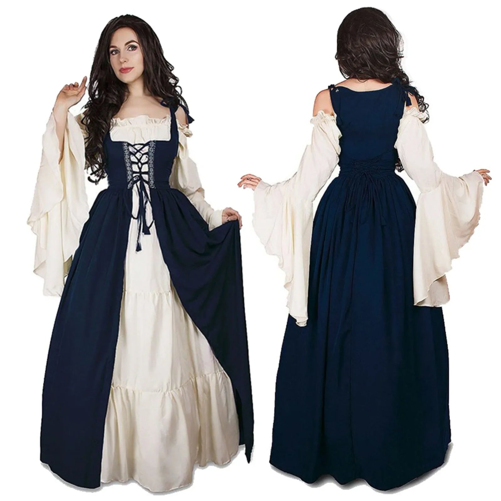 Women Cosplay Medieval Dress Vintage Performance Pirate Costume Irish Dress for Dancing Party Proms Outfit