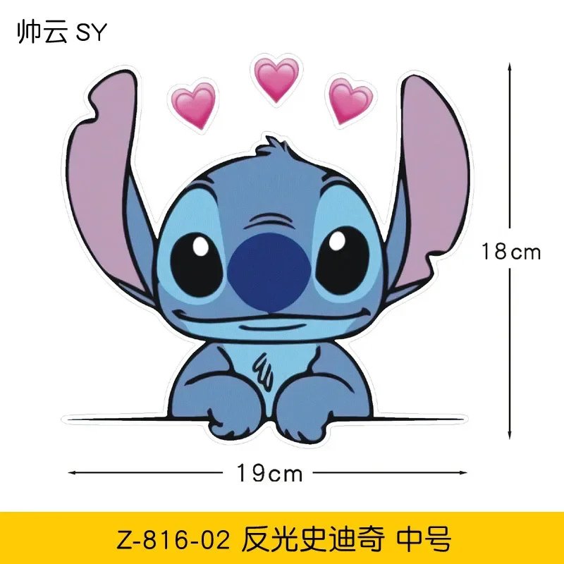 Disney Stitch Sticker Anime Cartoon Figure Auto Window Drive Mirror Decals Real Sticks Kawaii Car Accessories Gift for Man