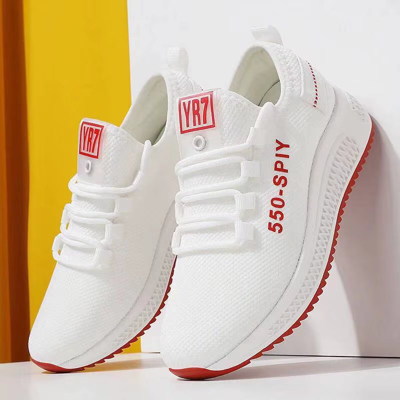 New women's casual sports shoes, fashionable shoes, versatile white shoes, fashionable lightweight shoes, street running adult g
