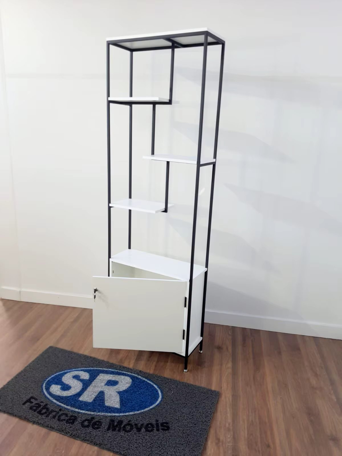 Anita Slim Industrial Cabinet White Niche Modern and Versatile