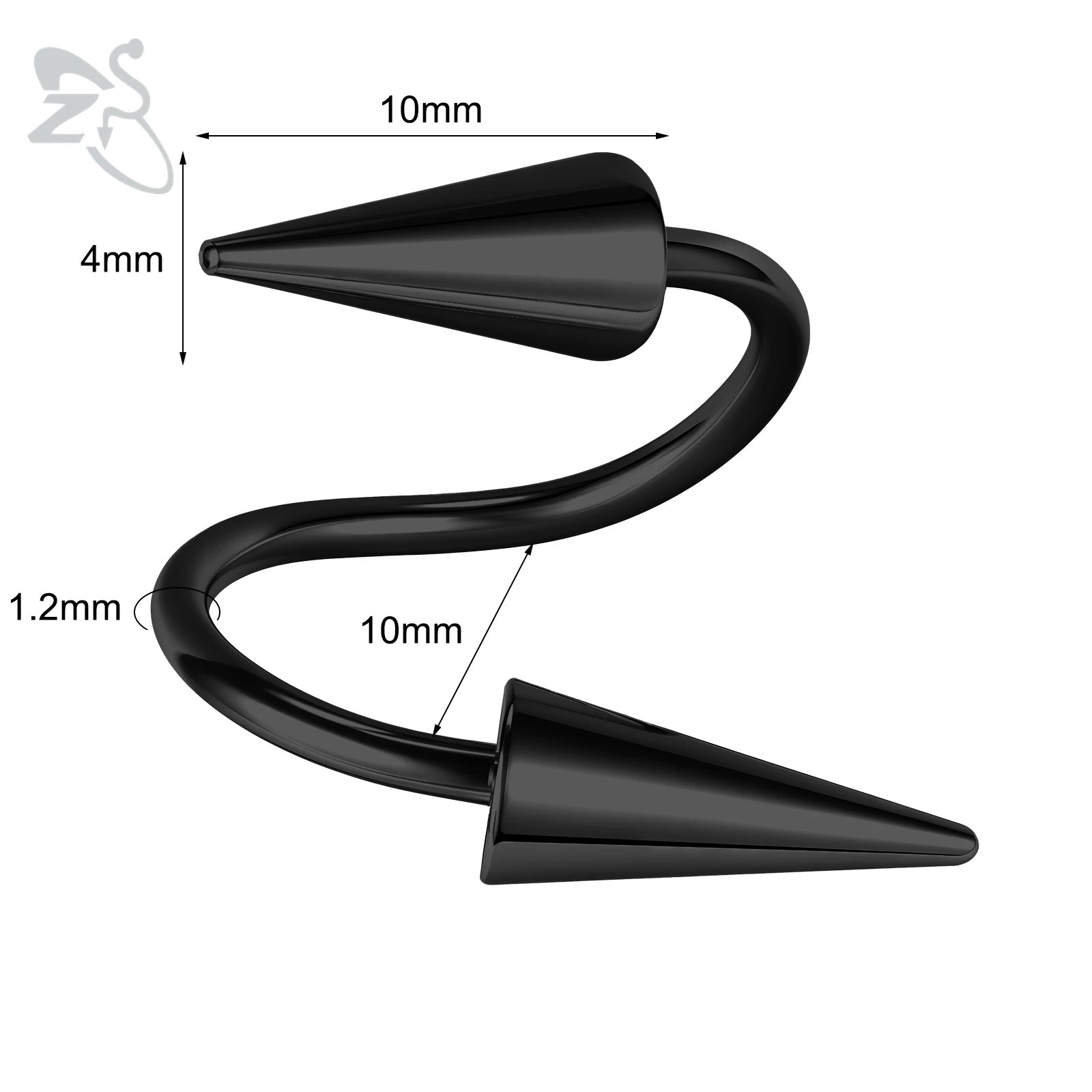 Black-10X4X10mm