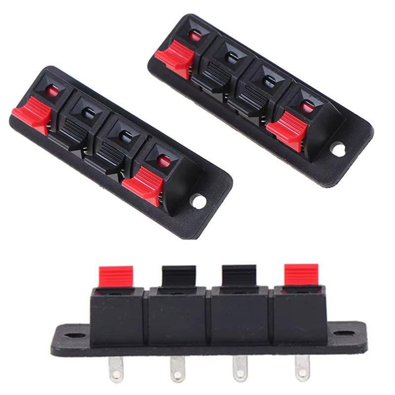 2/5Pcs Plastic 2 4 Positions Connectors Terminal Push In Jack Spring Load Audio Speaker Terminals Breadboard Clips