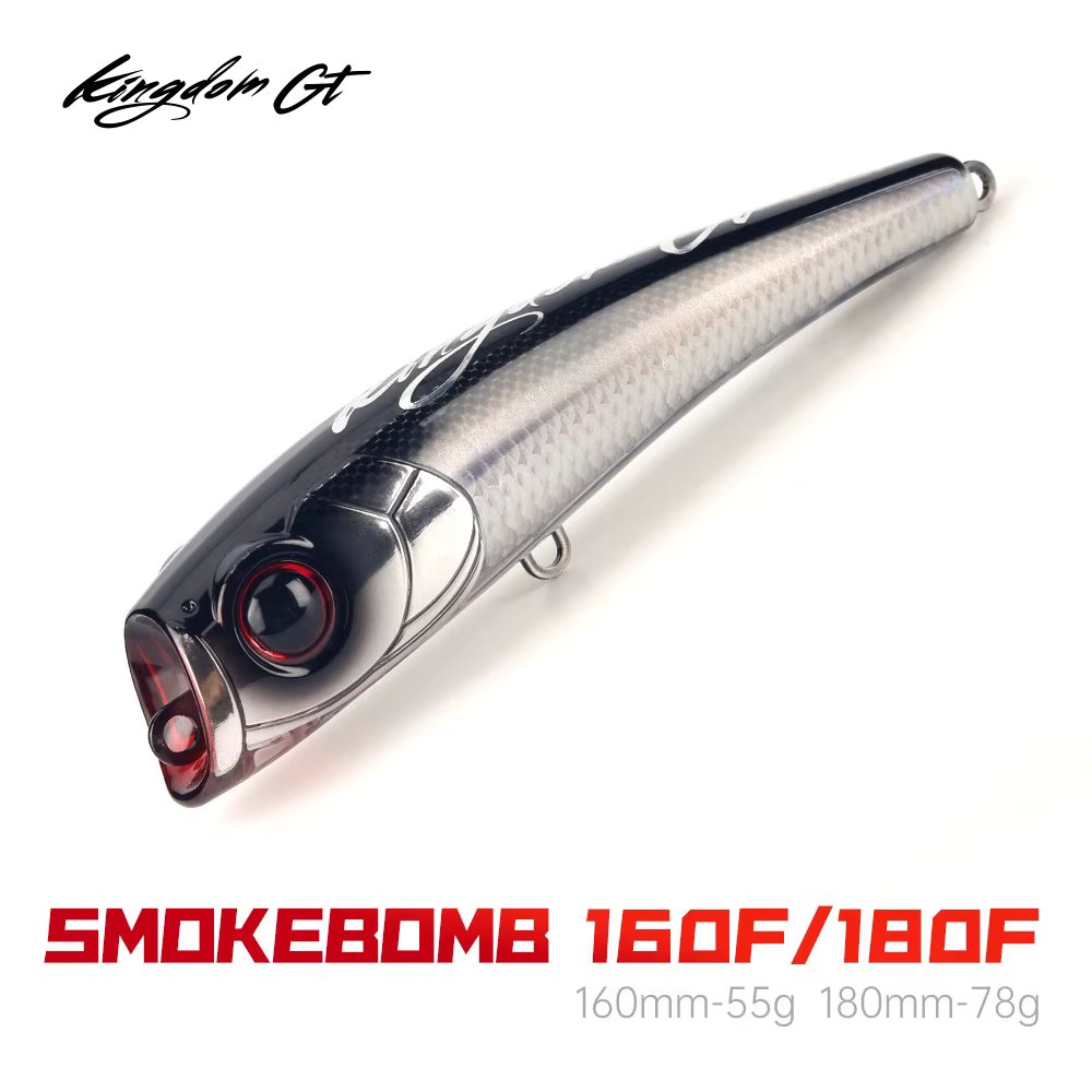 Kingdom Sea Fishing Lure Topwater Popper 55g 78g 160mm 180mm Floating Wobbler Artificial Hard Bait for Sea Tuna GT Fishing Lure