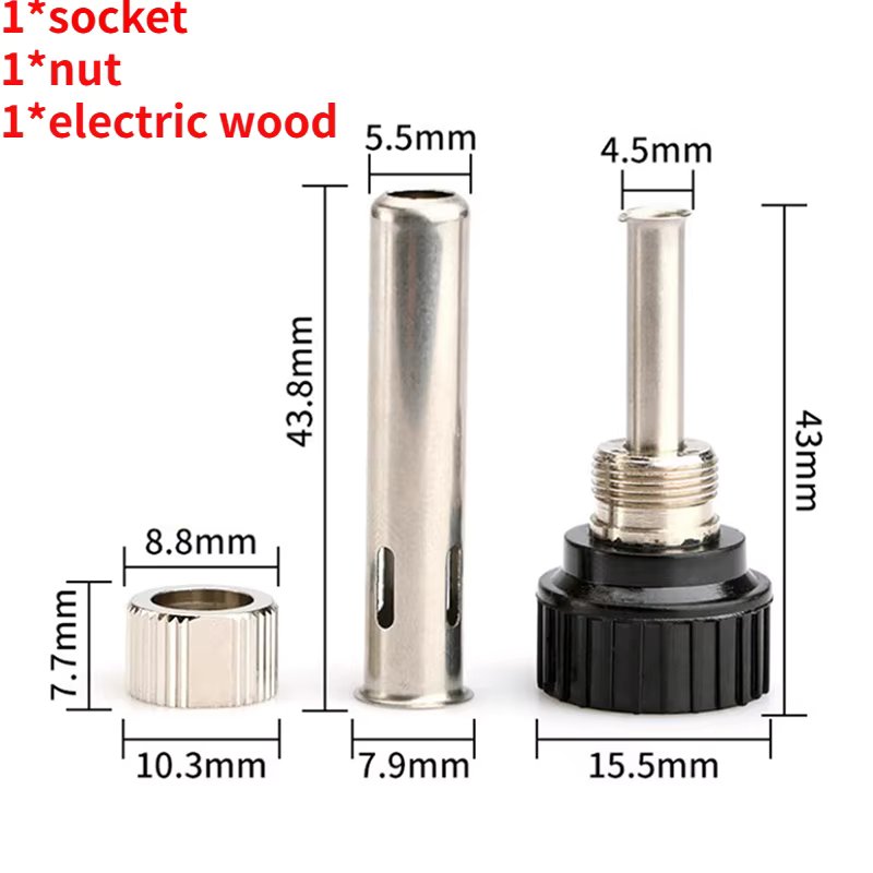 1Set Socket+nut+electric Wood Head,Soldering Station Iron Handle Accessories For 936 Iron Head Cannula Iron