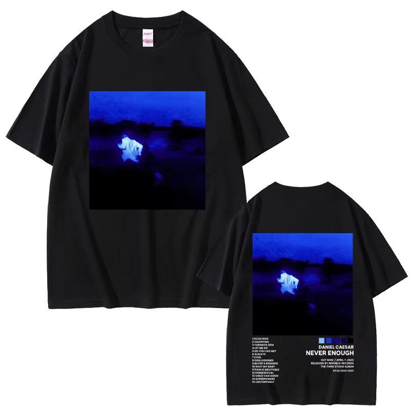 Rapper Daniel Caesar Never Enough Album Graphic Print T-shirt Men Hip Hop Vintage T Shirts Men's Fashion Oversized Streetwear