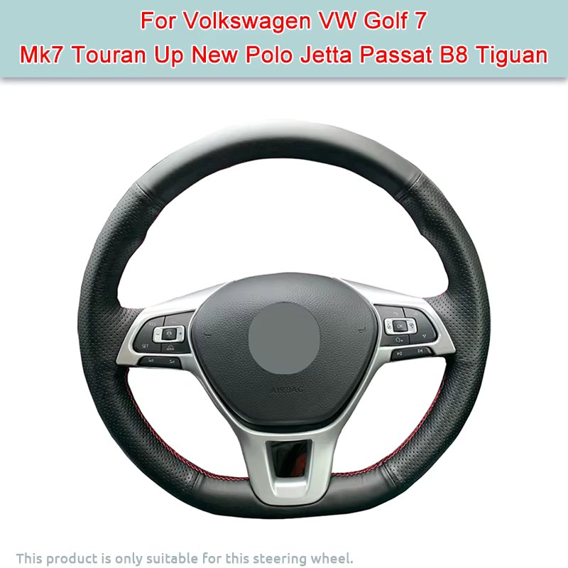 DIY Custom Napa Leather Car Steering Wheel Cover For Volkswagen VW Golf 7 Mk7 Touran Up New Polo Jetta Passat B8 Tiguan