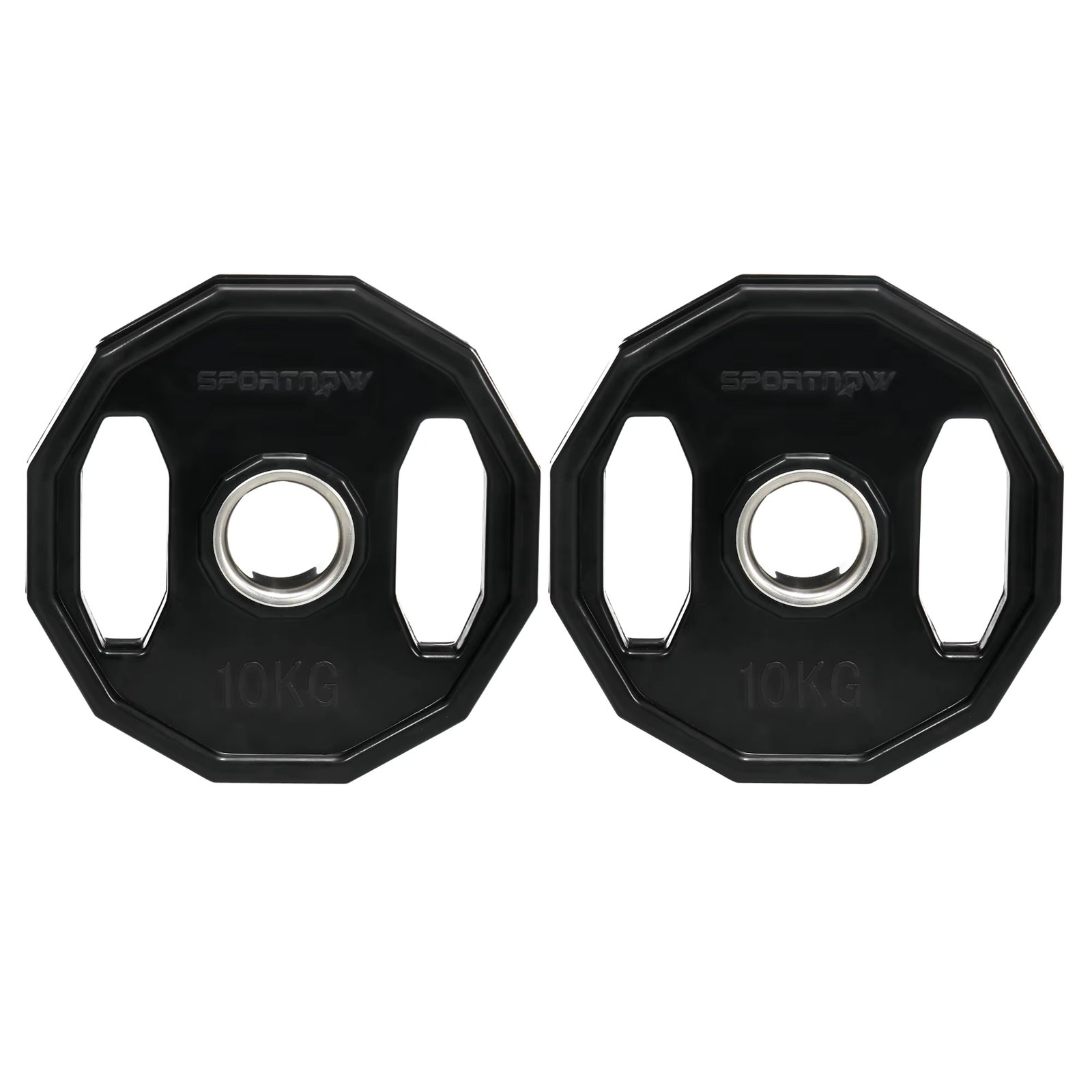 SPORTNOW Set 2 Pcs/Set Olympic Weightweights 10 kg Cast Iron Weightplates with 5 cm Hole for Fitness Training Ø 32x4 cm Black