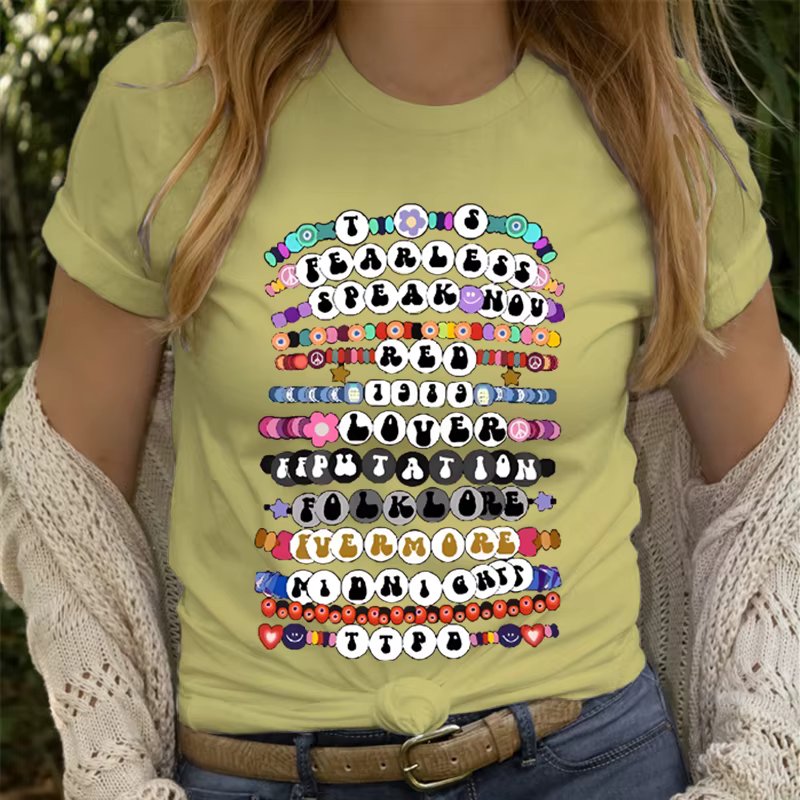 Trendy Music Album Era Shirt Friendship Bracelet T-shirt Eras Concert Outfit for Fan Birthday Gifts Merch Shirt Midnight Tees