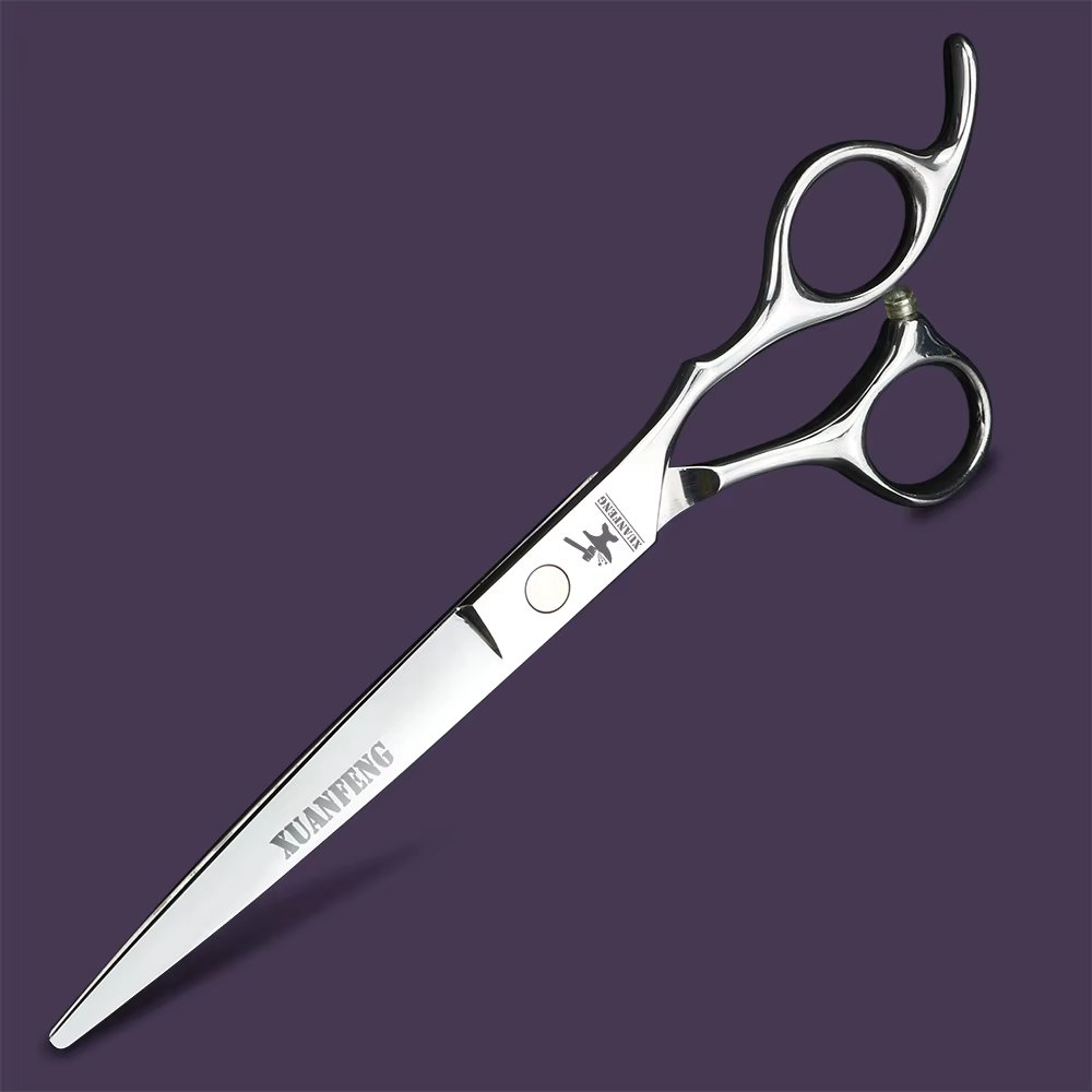 XUANFENG 7 inch Silver Hair Scissors 440C Steel Barber Cutting Scissors