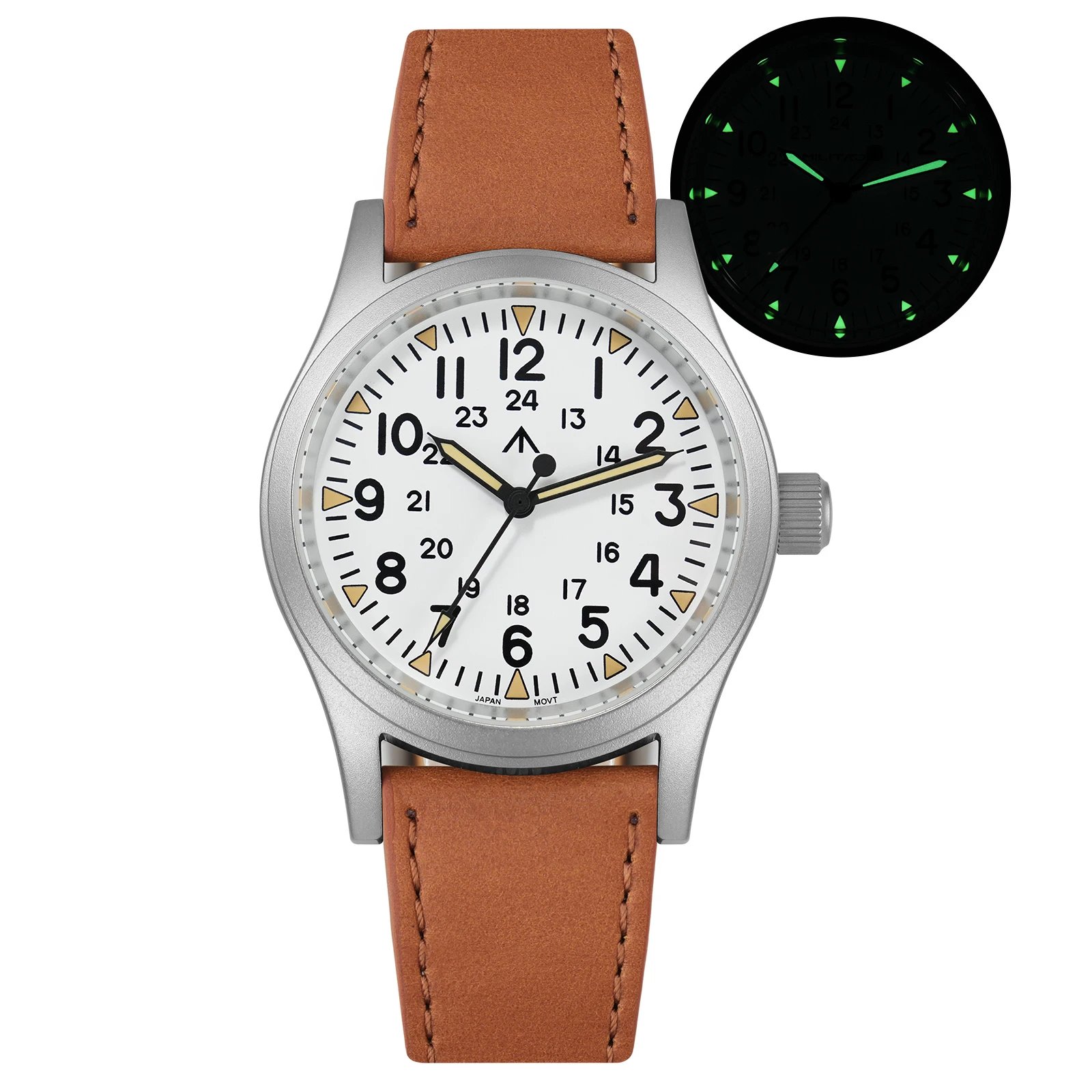 White Dial Brown