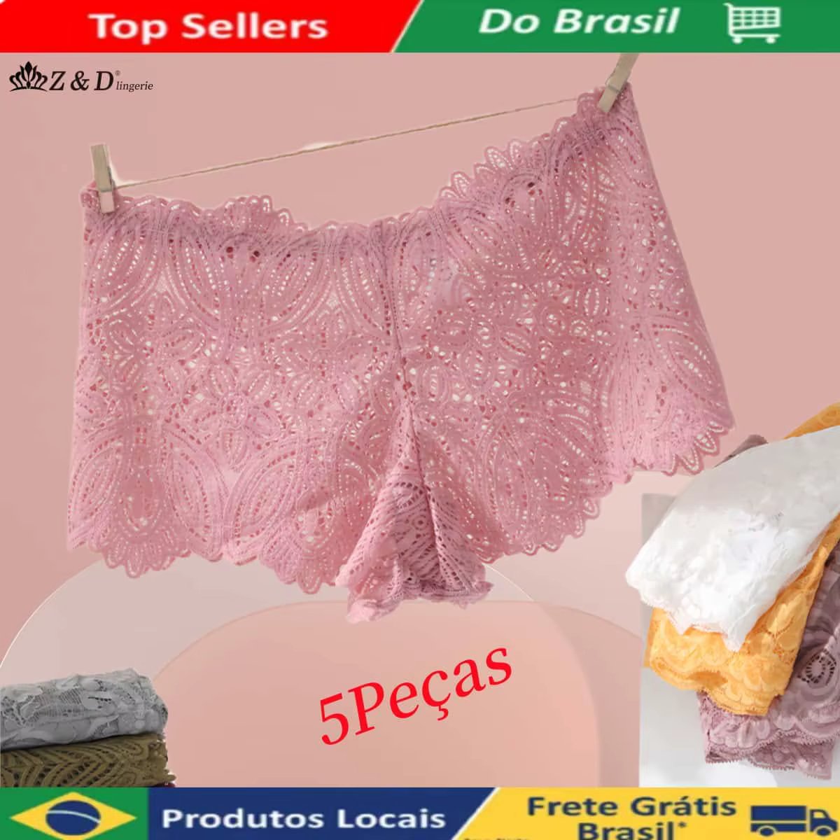 Kit5 Pieces Lingerie 589 Lace Caleston Panty