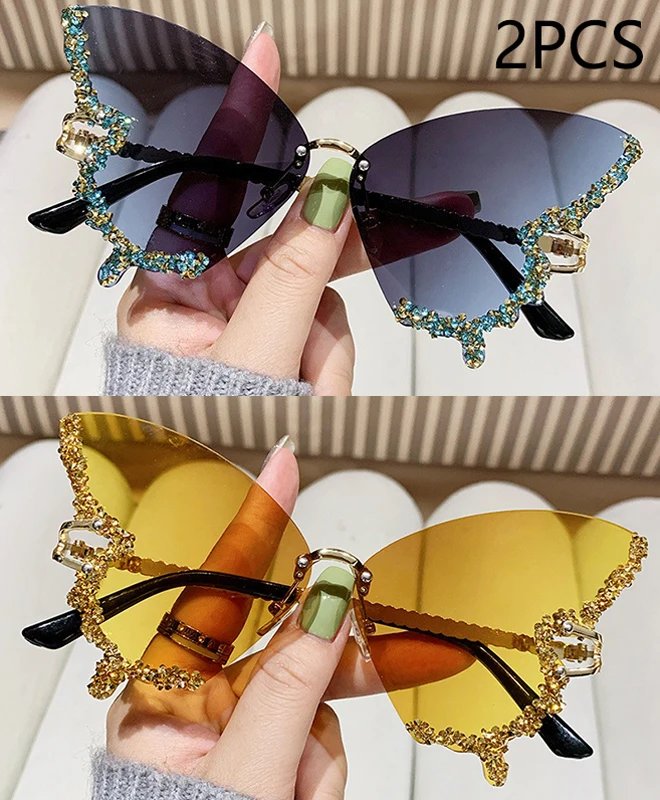2PCS blue yellow