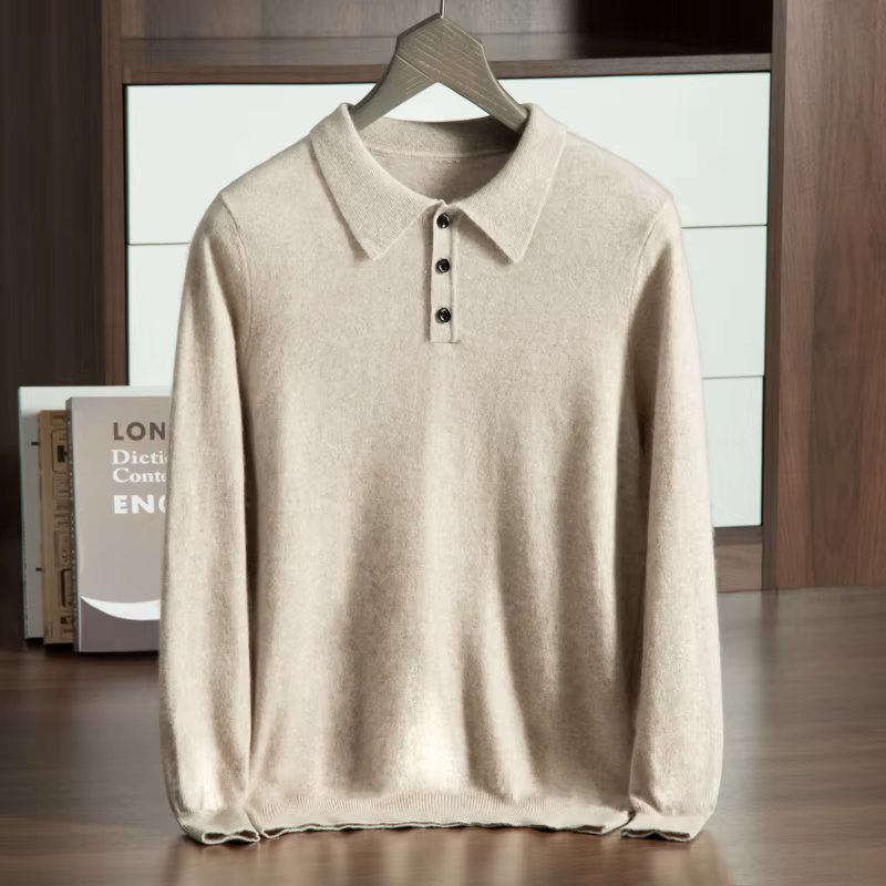 High-Grade New Autumn 100% Cashmere Sweaters Winter Clothing T-shirt Men's Sweater Solid Color Large Size Base Men Pullover