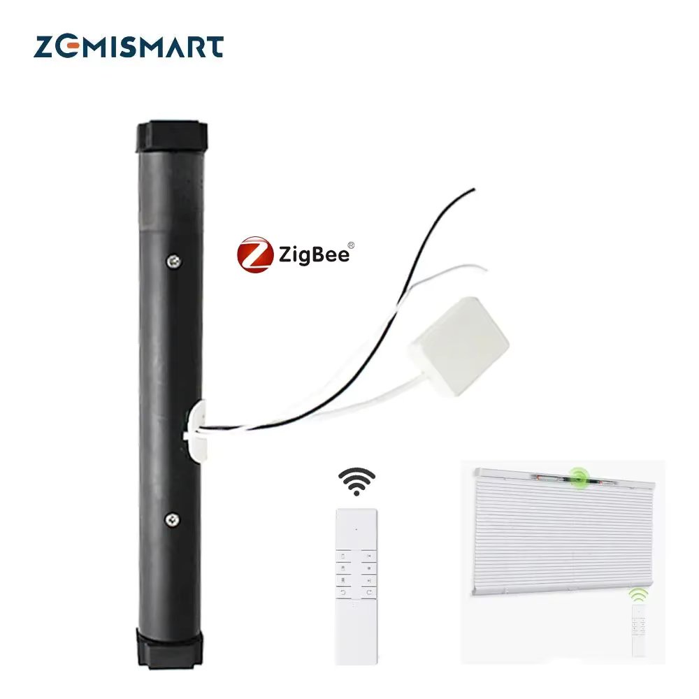 Zemismart  Zigbee Blind Motor for Aluminum Roman Shade Honeycomb Curtain Work with Tuya Alexa Google Home Smart Control