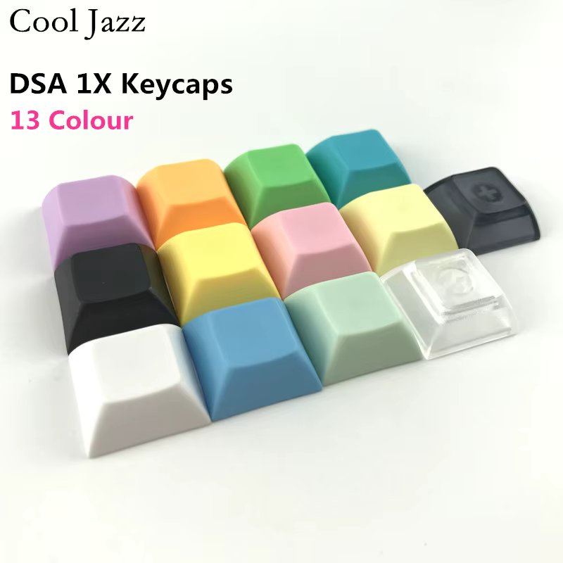 Cool Jazz pbt keycap dsa 1u mixded color  green yellow blue white Transparent keycaps for gaming mechanical keyboard
