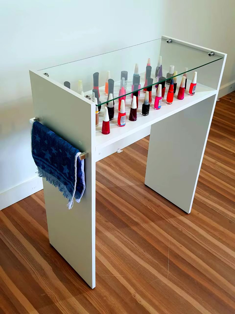 Table Manicure Enamel Towel Door Toughened Glass Top