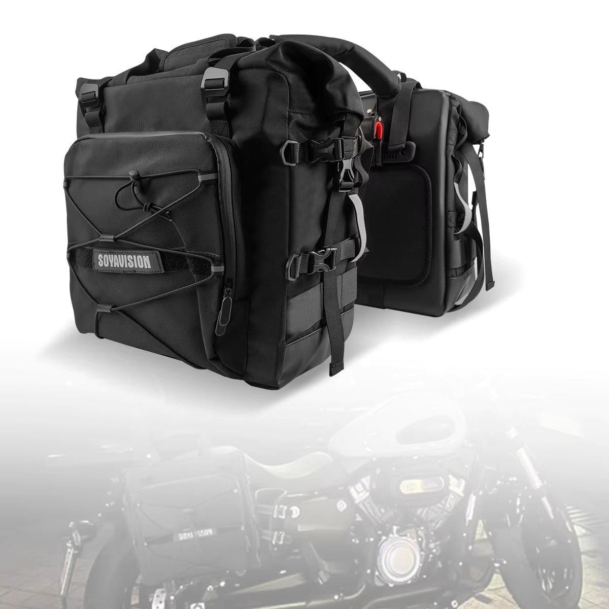 Motorcycle Accessories Frame Crash Bars Bag SaddleBag 20L Universal Side Rear Seat Bag Pack Travel Motorbike Luggage Storage