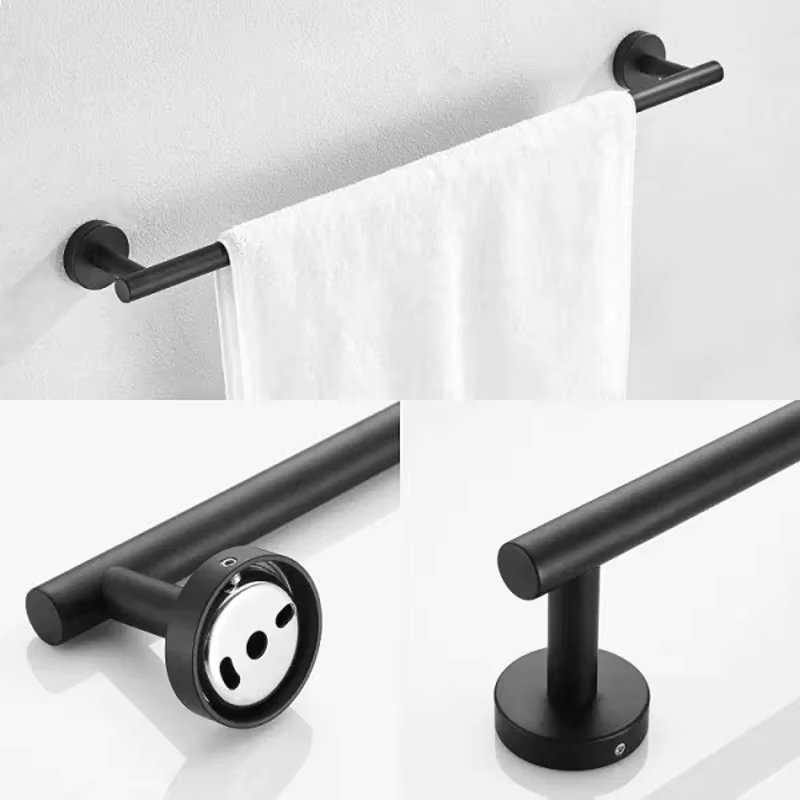 3 Pieces Bathroom Hardware Stainless Steel Towel Rack Bathroom Black Towel Rack Bathroom Bedroom Kitchen Bathroom Supplies