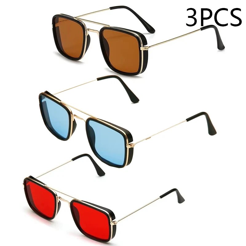 3PCS brown blue red