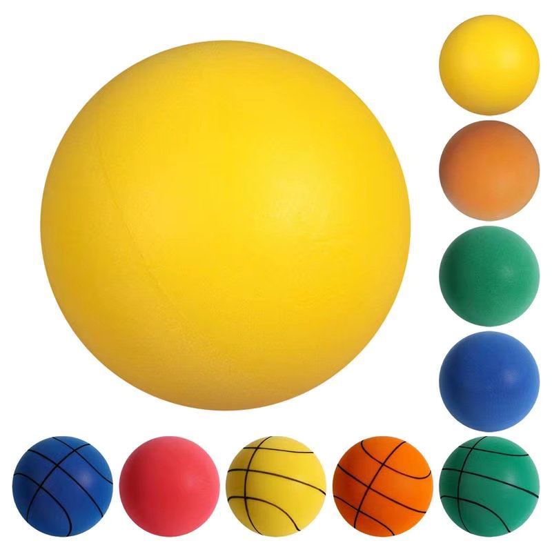 Bouncing Mute Ball Indoor Silent Basketball 24cm Foam Basketball Silent Soft Ball Size 7 Air Bounce Basket Ball 3/5/7 Sports Toy
