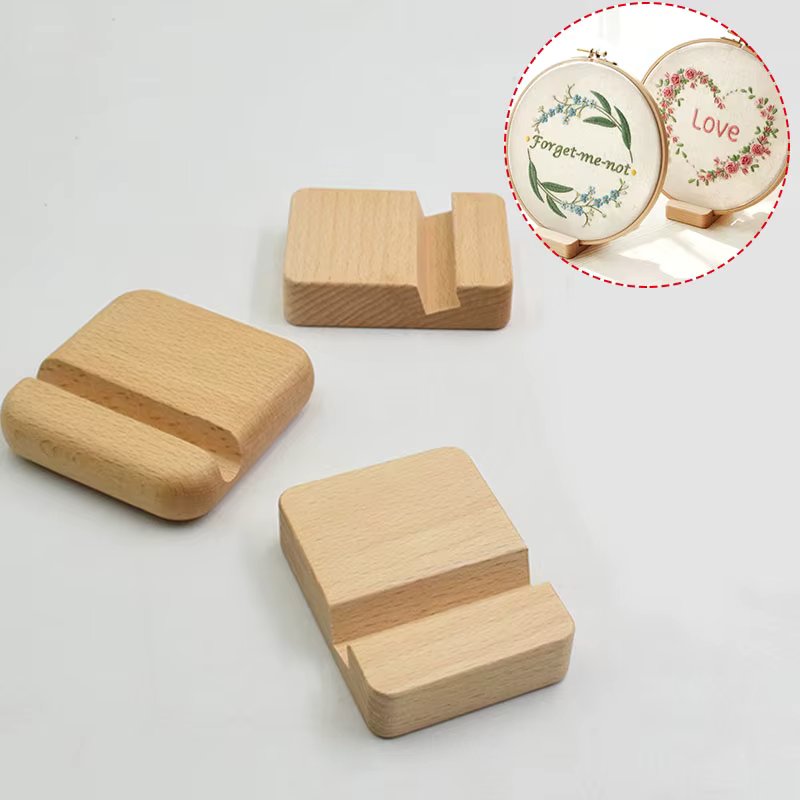 1PC Solid Wood Mobile Phone Stand Holder Embroidery Hoop Shed Bracket Base Creative Multifunctional Modern Handicrafts Base
