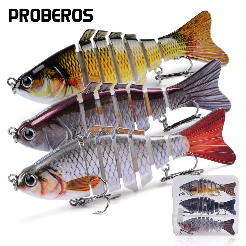PROBEROS 3Pcs/lot Lure Bait Plastic Hard Bait 10cm/15g Multi-section Fish Lure, Bionic Bait, Fake Bait, Fishing Bait Wholesale