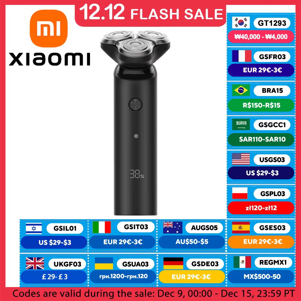 XIAOMI MIJIA S500 Electric Shaver Dry Wet Shaving Triple Blade Trimmer Beard Floating Head Men's Shaver Electric Razors Machine