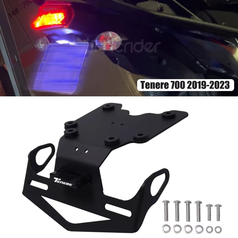 Motorcycle Rear License Plate Holder Bracket with Light Tail Tidy Fender Eliminator For Yamaha Tenere 700 XT700Z Tenere700 2019-