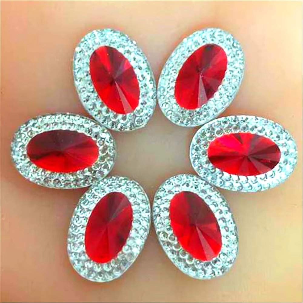20pcs 13*18mm Oval Resin Rhinestones Crystal Flat back Jewelry Decoration