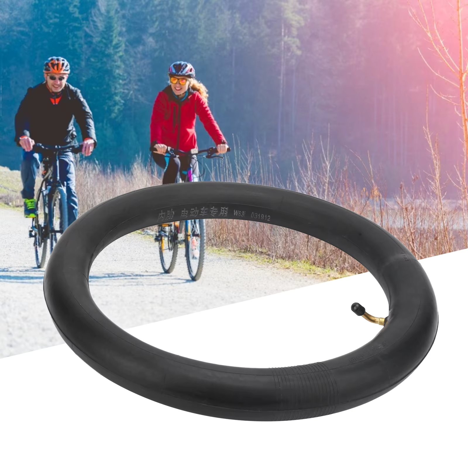 16x2.50 Electric Bicycle Inner Tube with Bent Angle Valve Thicken Butyl Rubber Inner Tubes