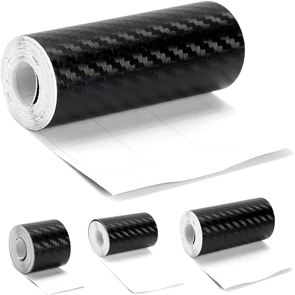 1-10M Car Door Edge Anti-Scratch Tape Black 3D Nano Carbon Fiber Universal Car Side Mirror Protector Strip Waterproof Film Tape