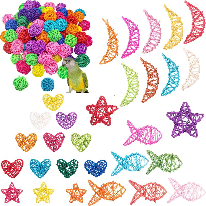 Pet Bird Chewing Toys Bird Rattan Ball Toy For Parrot Budgie Parakeet Cockatiel Chewing Playing Toys Parrot Cages Toys