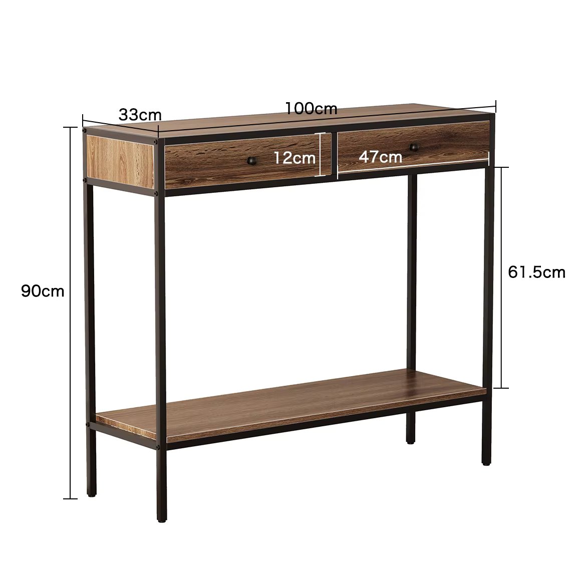 2 Drawers Brown