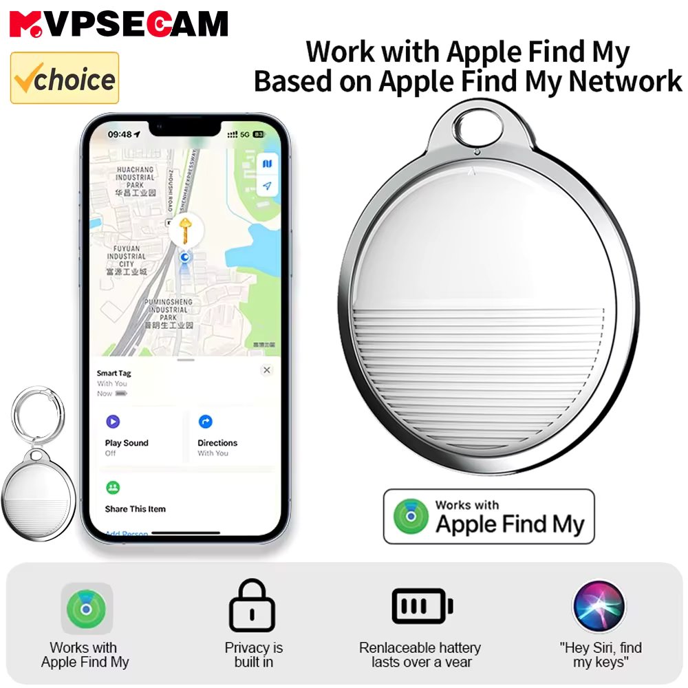 Long Distance Smart Tag GPS Tracker for Air Tag Key Finder Pet Wallet Bike Anti-lost Alarm Mini Locator Works with iOS Find My